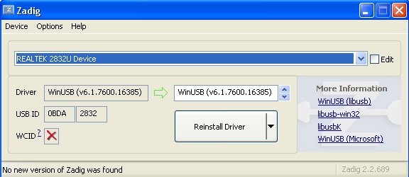 Configuration clé RTL SDR : Driver et logiciels Explication-02